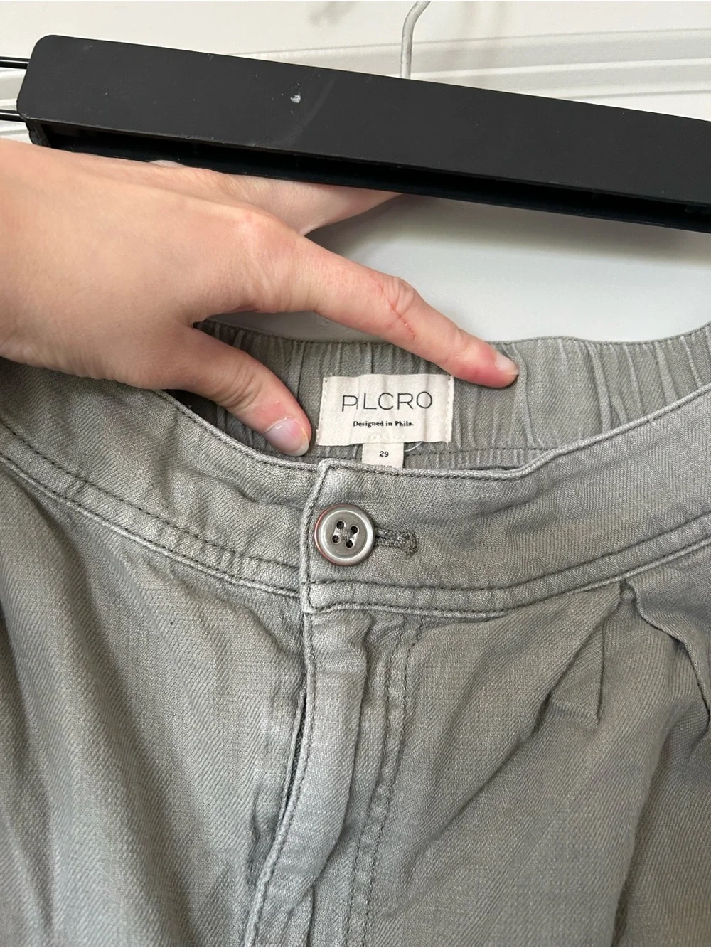 Women’s Pilcro by Anthropologie Light Olive Roll-Hem Cotton Shorts